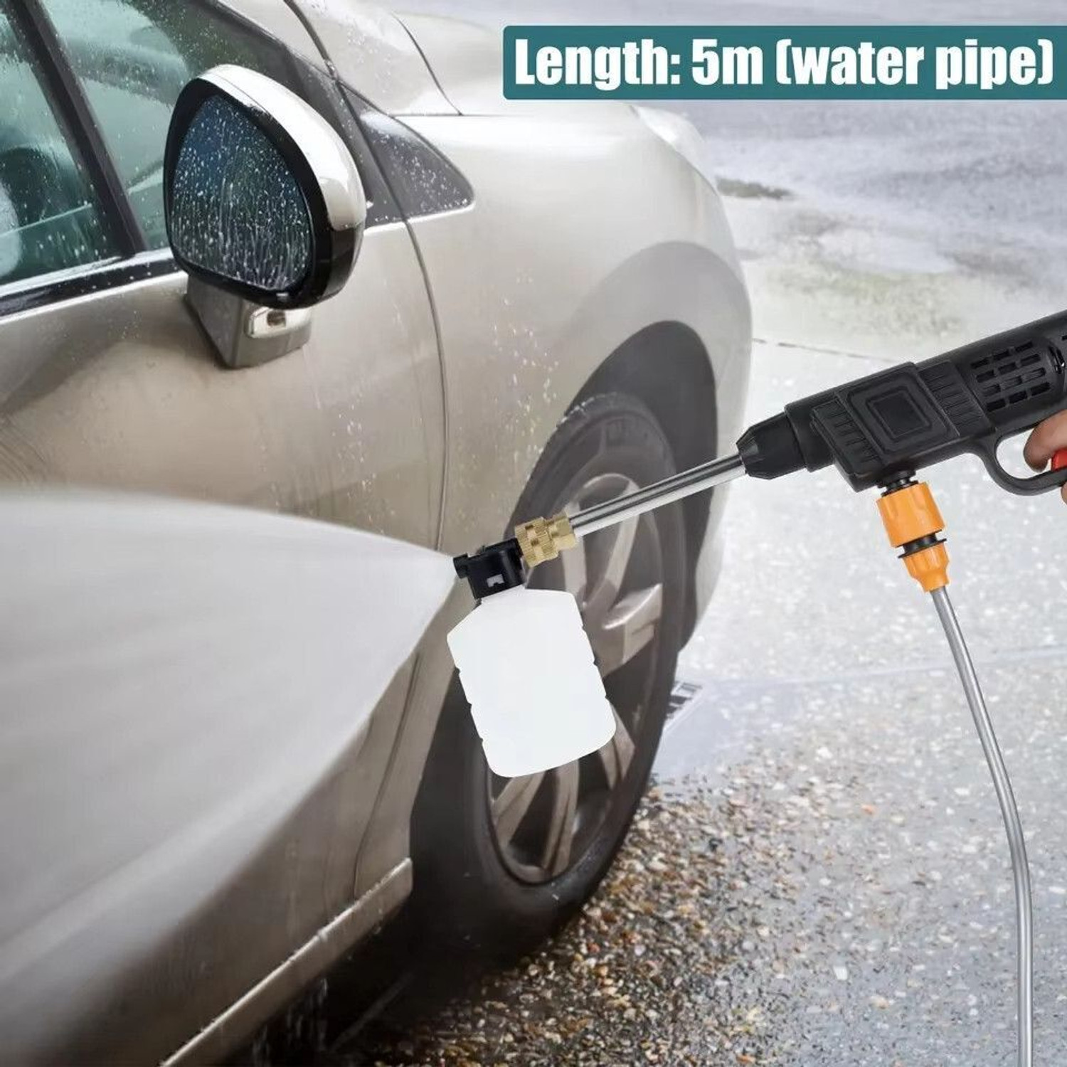 Image of Rlstore Cordless Portable Pressure Washer 48V 12000mAh | Gun with Foam | Double Battery| Pressure Washer