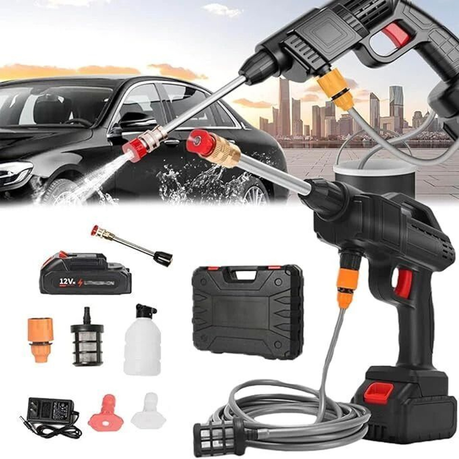 Image of Rlstore Cordless Pressure Washer,Portable Power Washer with Rechargeable Battery Pressure Washer