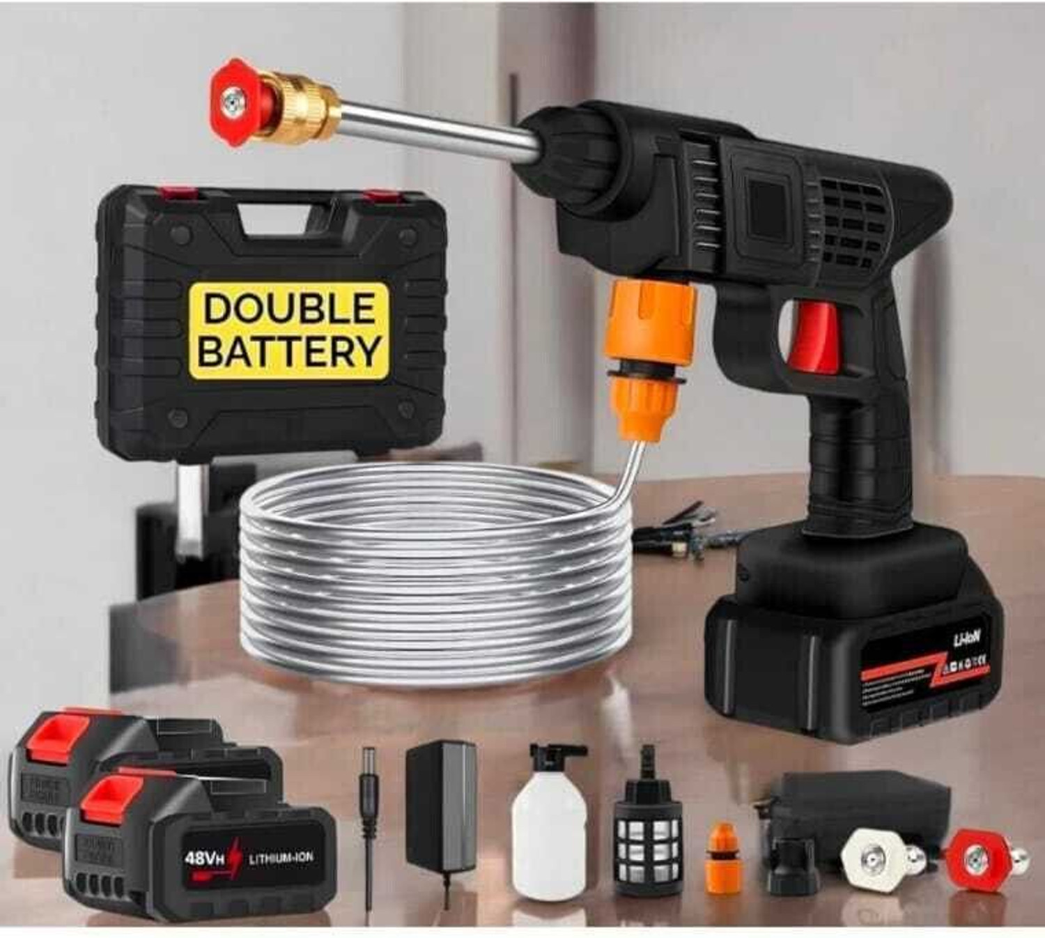 Image of Rlstore (Double Battery) Wireless High Pressure Car Washer&Car Cleaning 48V Spray Gun
