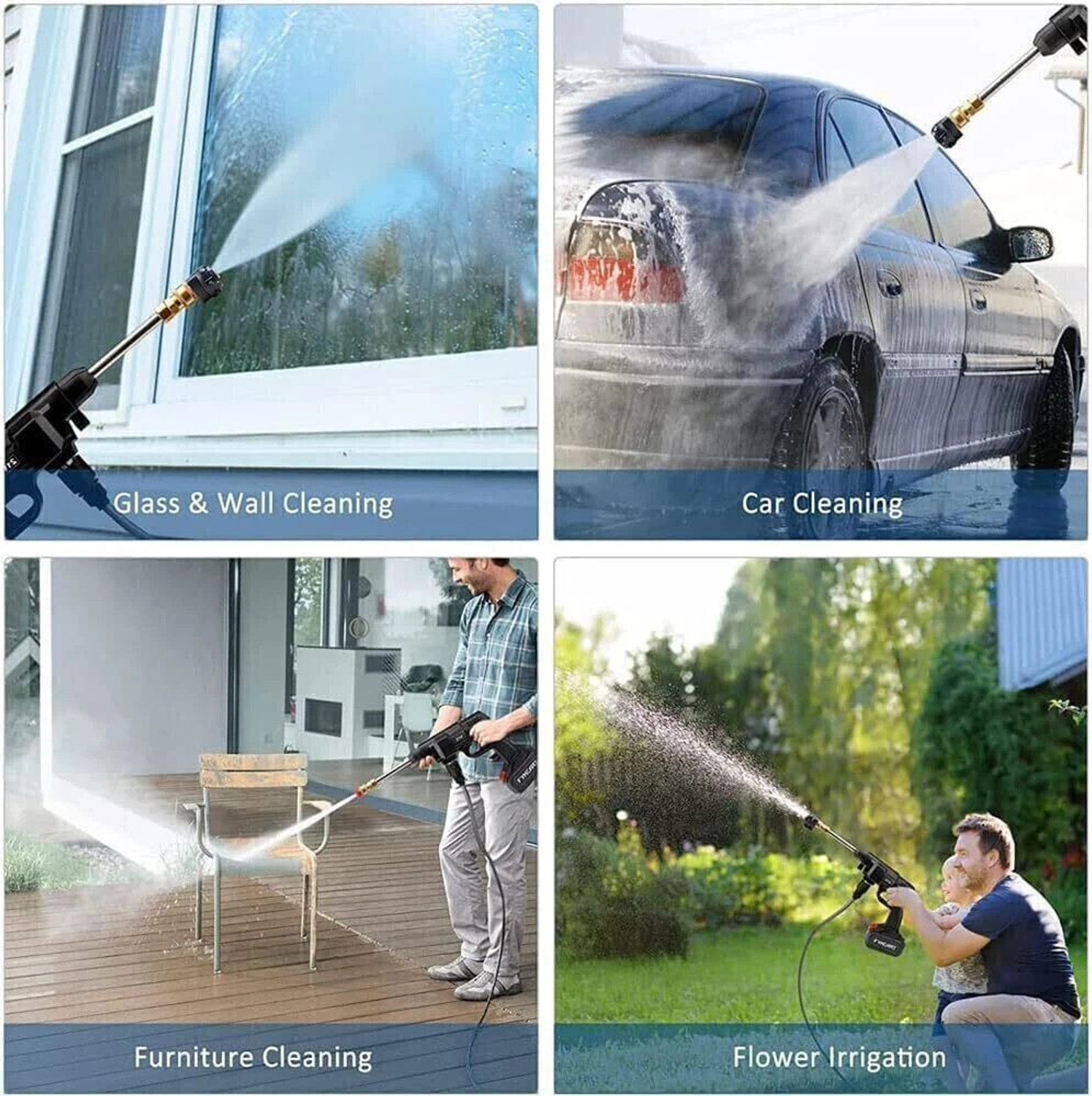 Image of Rlstore Rechargeable Electric High Pressure Water Spray Gun with 24V 2* Battery Pressure Washer