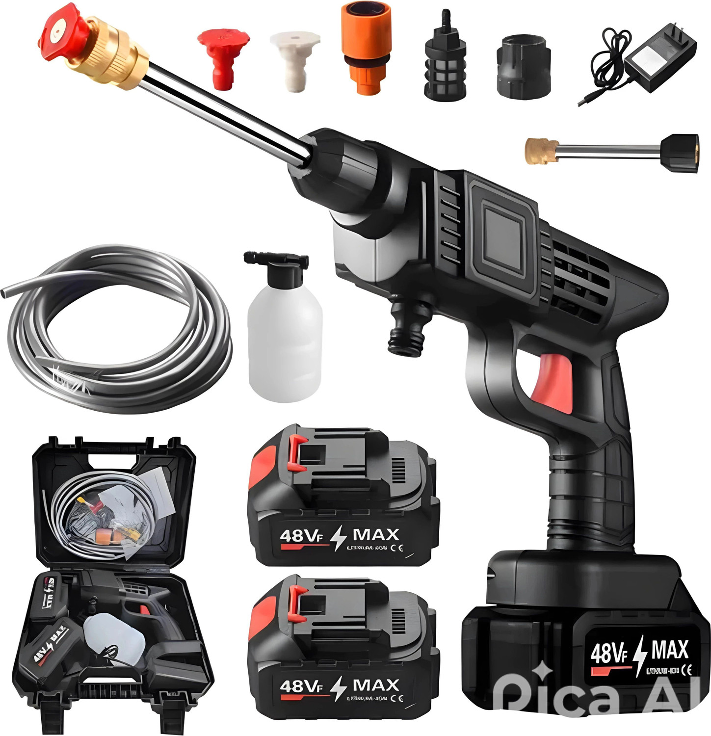 Image of Rlstore (Double Battery) Wireless High Pressure Car Washer&Car Cleaning 48V Spray Gun