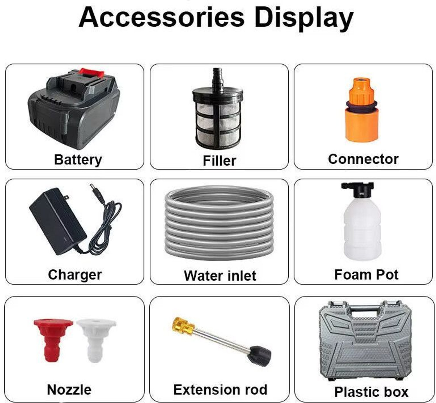 Image of Rlstore Cordless Portable Pressure Washer 48V 12000mAh | Gun with Foam | Double Battery| Pressure Washer
