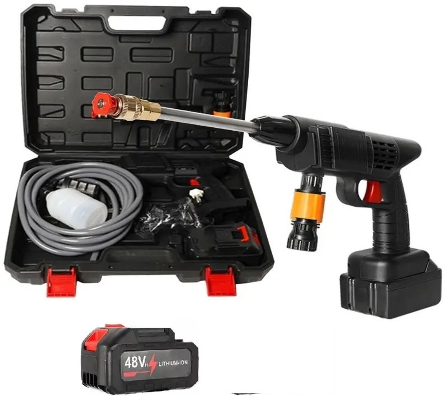 Image of Rlstore Wireless High Electric Pressure Rechargeable Washer Gun for Car Bike,48V Battery Pressure Washer