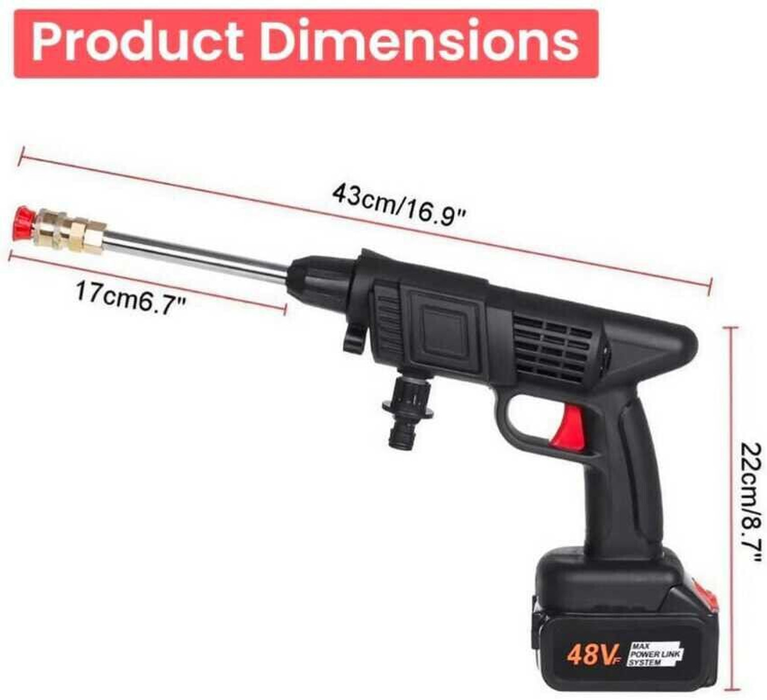 Image of Rlstore (Double Battery) Wireless High Pressure Car Washer&Car Cleaning 48V Spray Gun