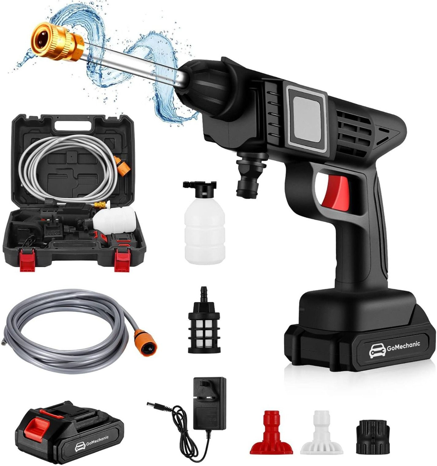 Image of GoMechanic LHPW20 1800 Watts,120 Bars Pressure Washer for Car, Bike & Home Cleaning Pressure Washer