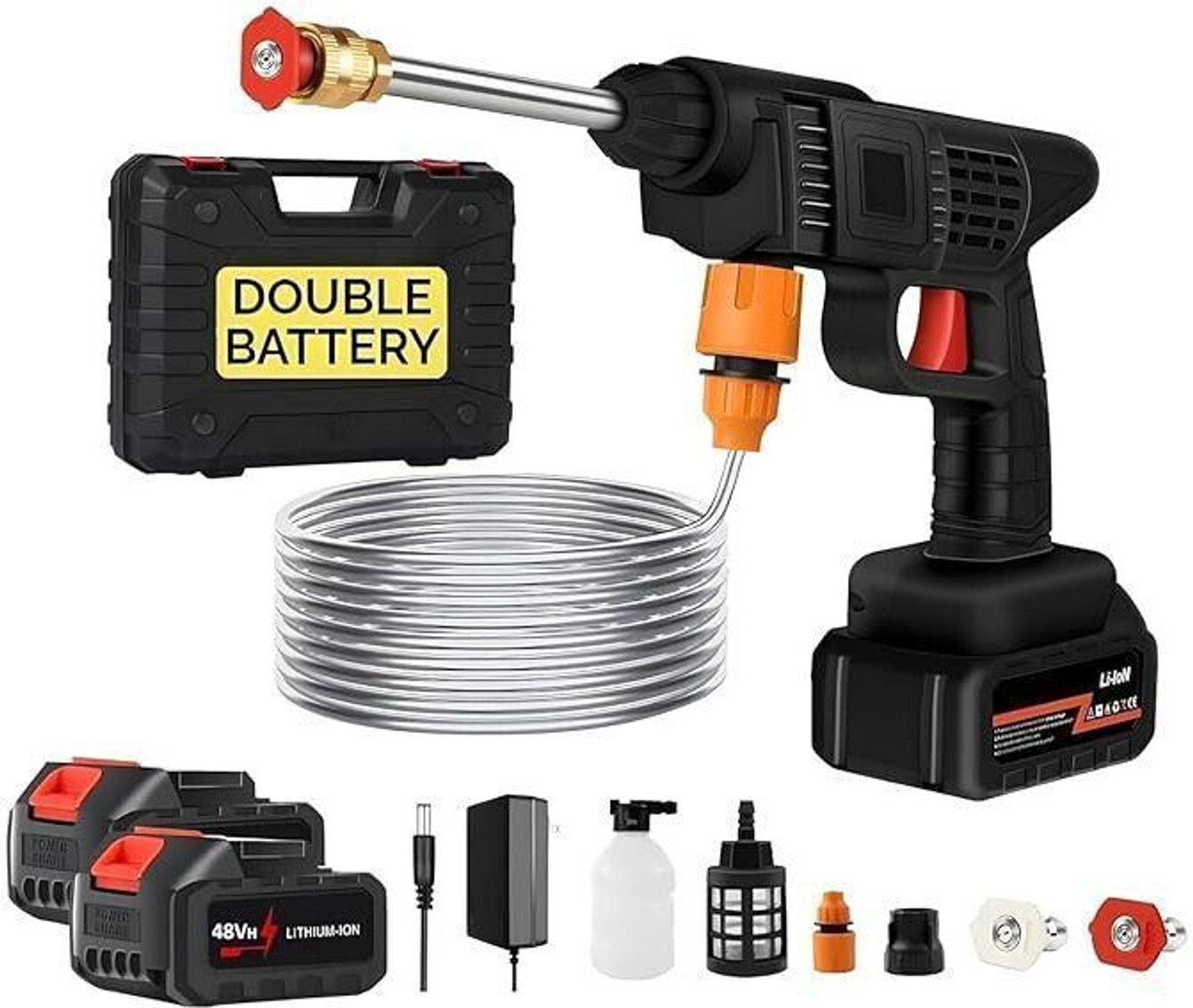 Image of TEXUM BPW Cyan New Wireless 1800 Watt , 60 Bar Rechargeable Battery Pressure Washer