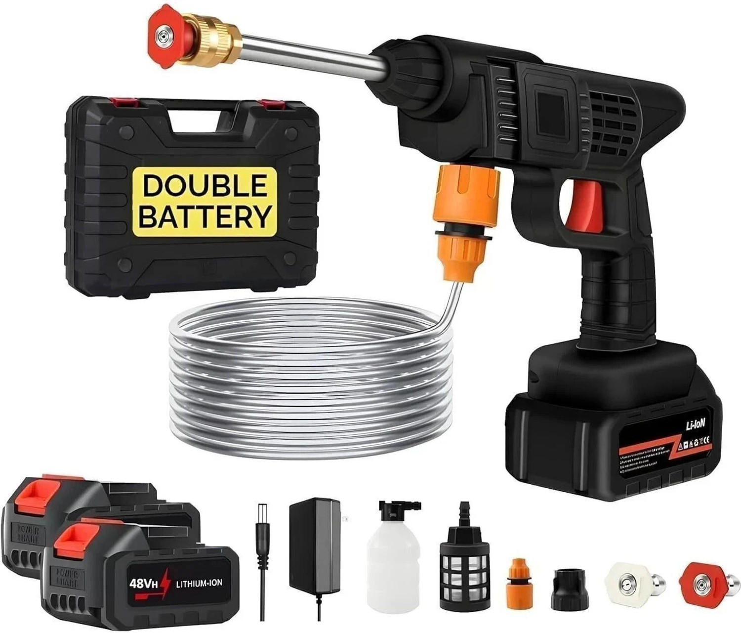 Image of Rlstore (Double Battery) Wireless High Pressure Car Washer&Car Cleaning 48V Spray Gun