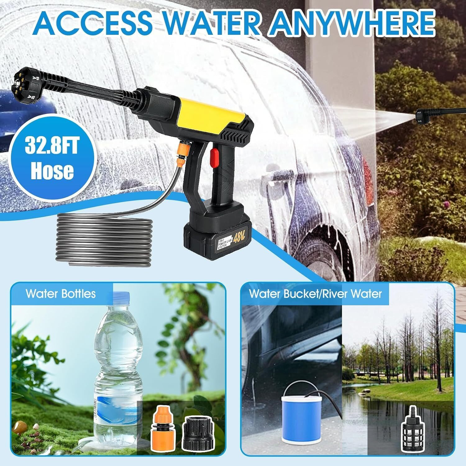 Image of Zinsy Rechargeable Electric Portable High spread Water press Gun Multi-Purpose Pressure Washer