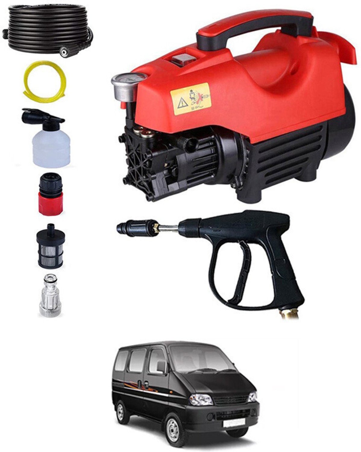 Image of Ryllox Red S-7 /1800W /10m Hose Electric Water Pressure Gun(Home /Car /Office)-084 Pressure Washer