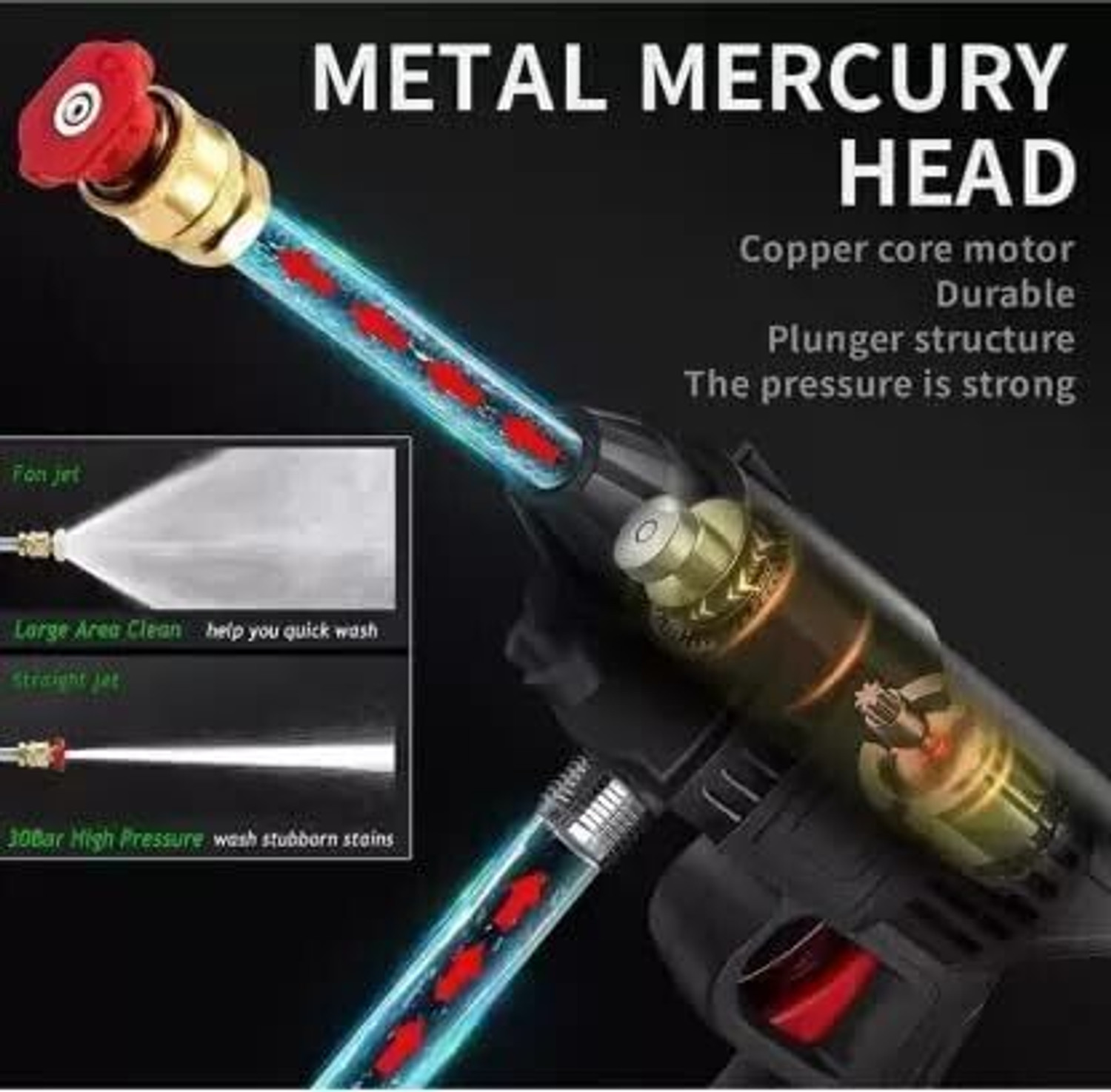 Image of Rlstore WEAMALIYA-Cordless Pressure Washer Gun Car Wash Bike Washing Cleaning 2 Battery Spray Gun