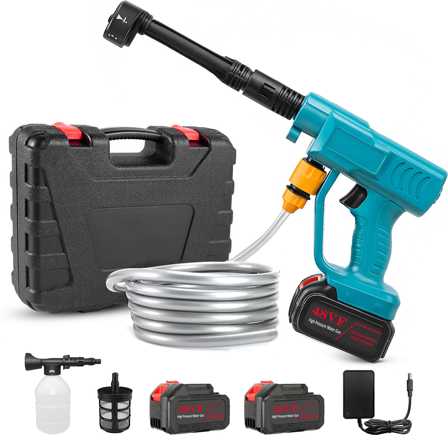 TEXUM TX-BPW Cyan New Wireless 1800 Watt , 60 Bar Rechargeable Battery Pressure Washer