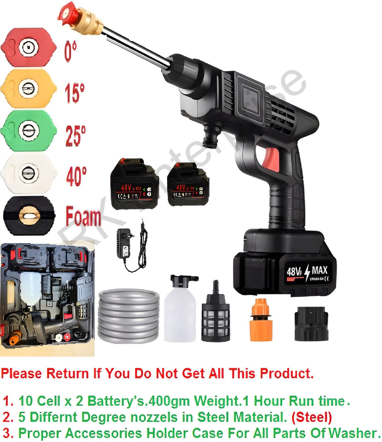 Image of Rlstore High Pressure Washer Gun Electric Car Cleaning Tool Car Cleaning , Garden Pressure Washer