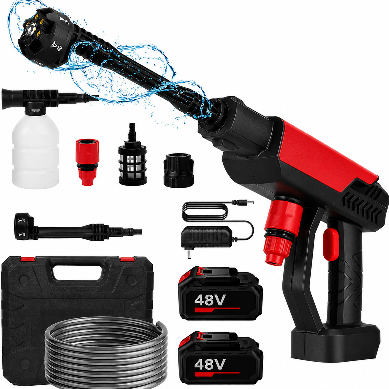 Image of TEXUM BPW Cyan New Wireless 1800 Watt , 60 Bar Rechargeable Battery Pressure Washer