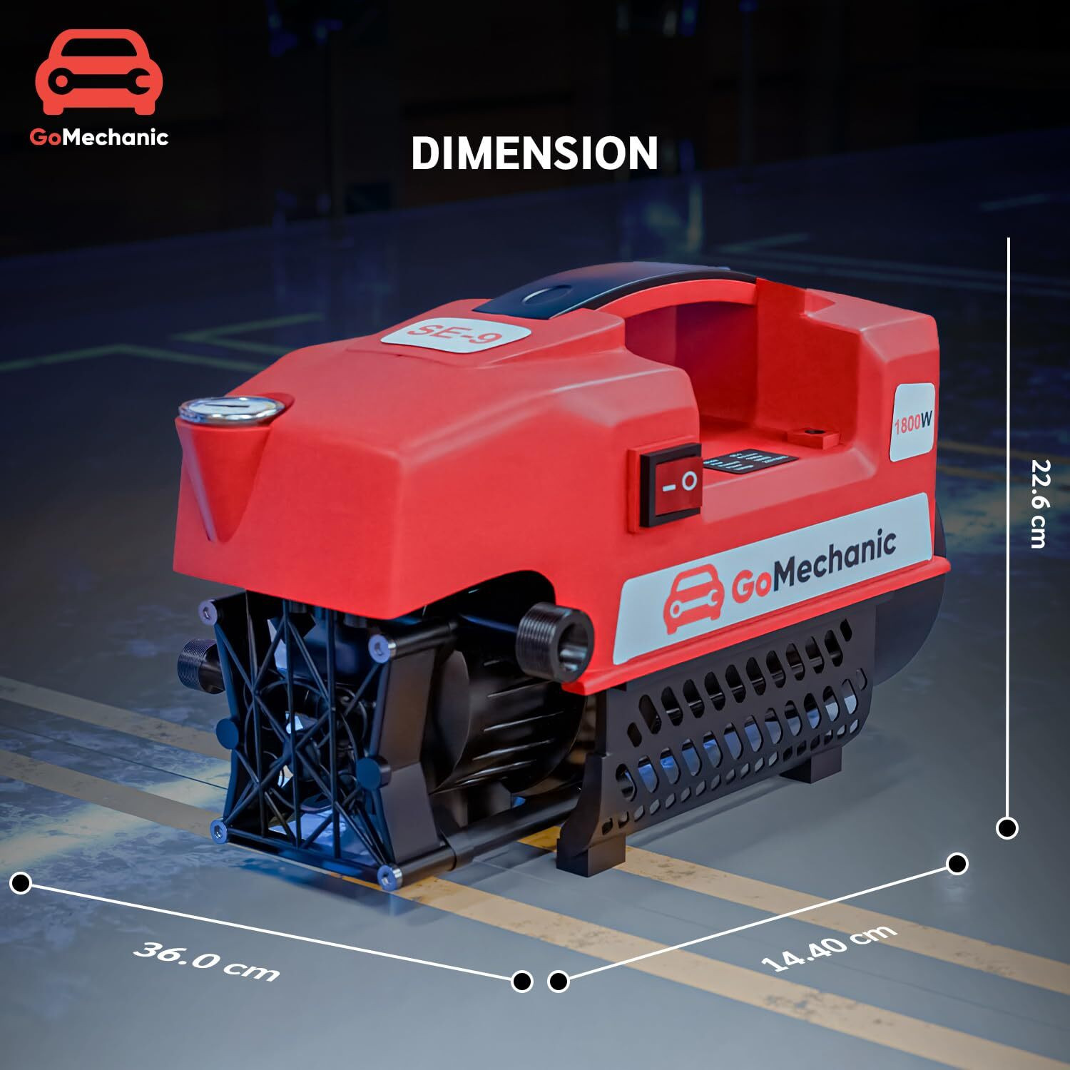 Image of GoMechanic LHPW20 1800 Watts,120 Bars Pressure Washer for Car, Bike & Home Cleaning Pressure Washer