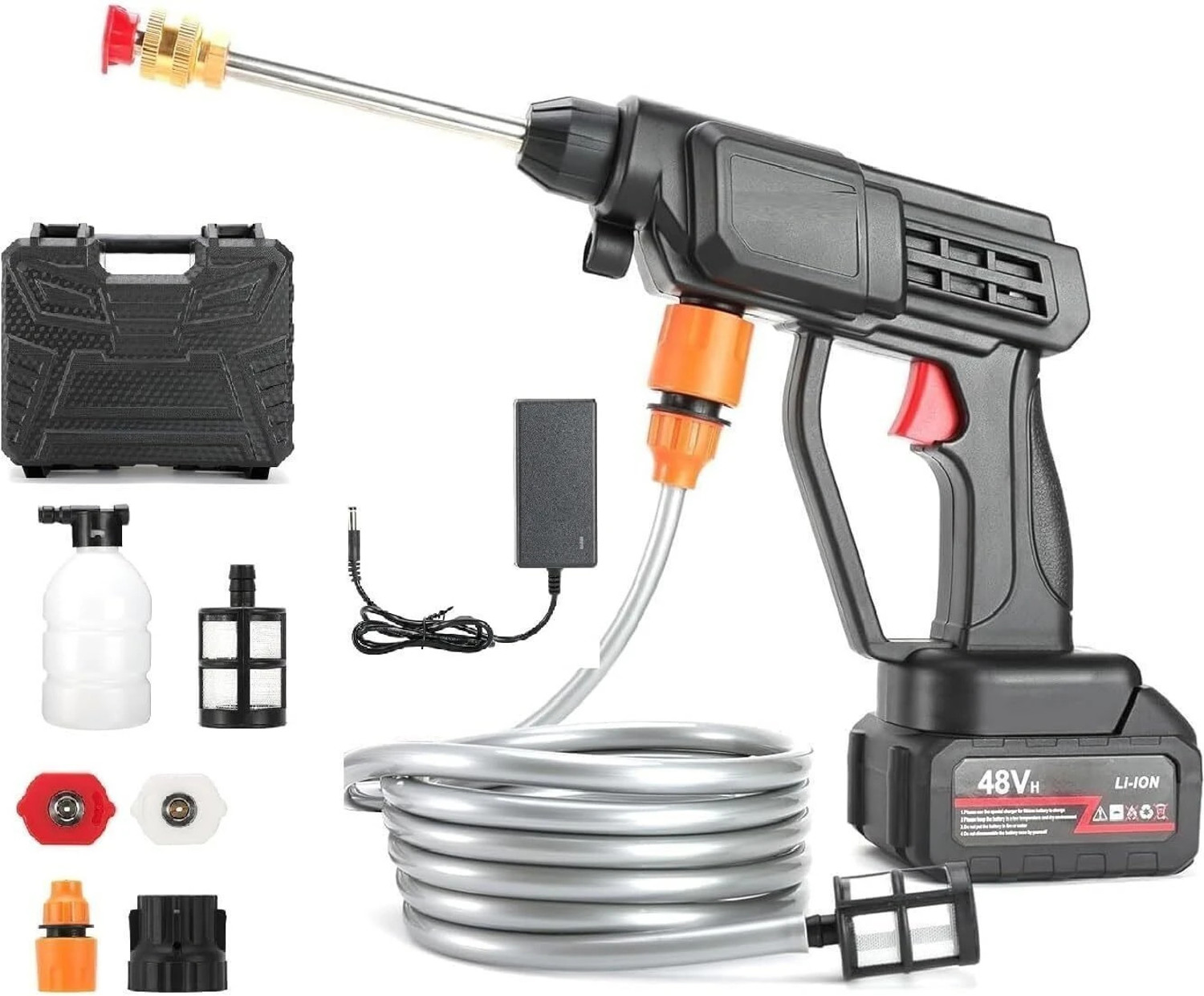 Image of Ryllox Red S-7 /1800W /10m Hose Electric Water Pressure Gun(Home /Car /Office)-084 Pressure Washer