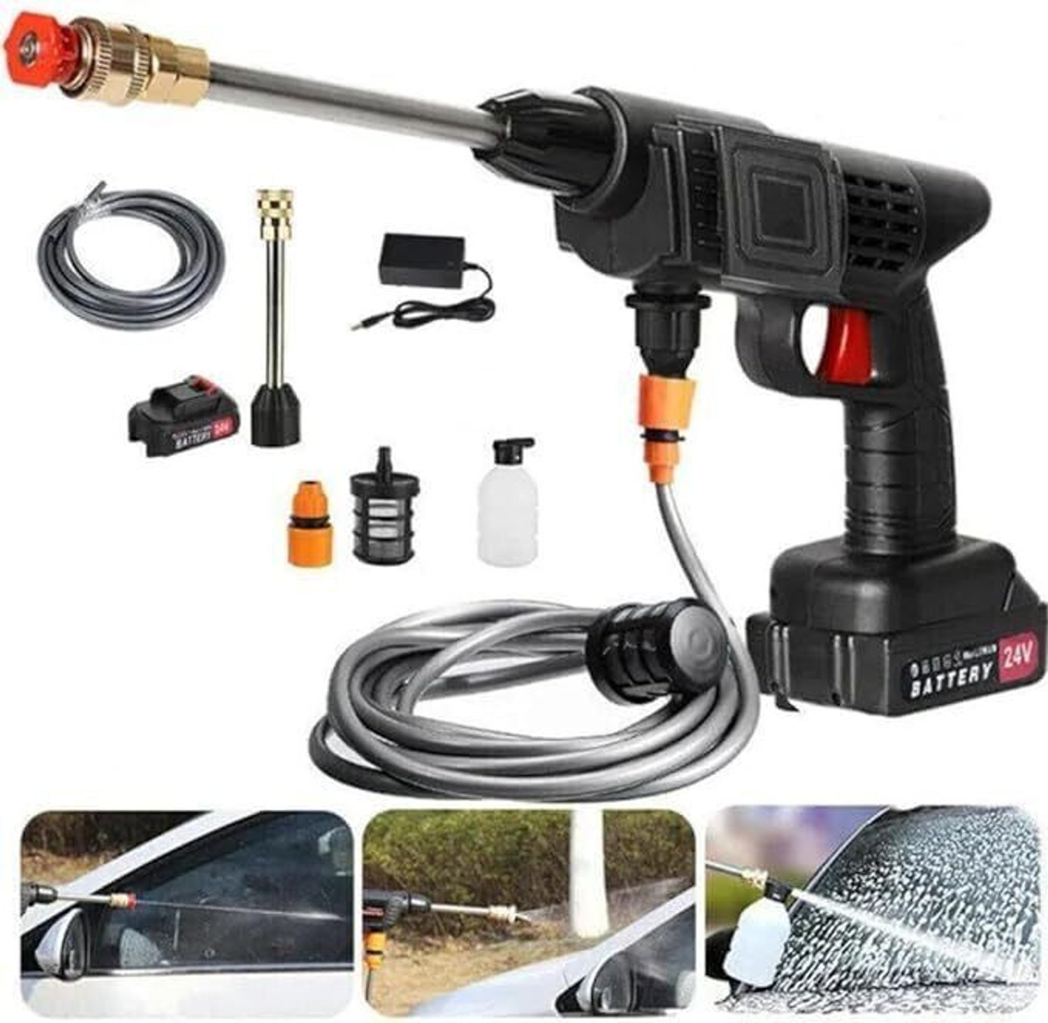 Image of Zinsy Rechargeable Electric Portable High spread Water press Gun Multi-Purpose Pressure Washer