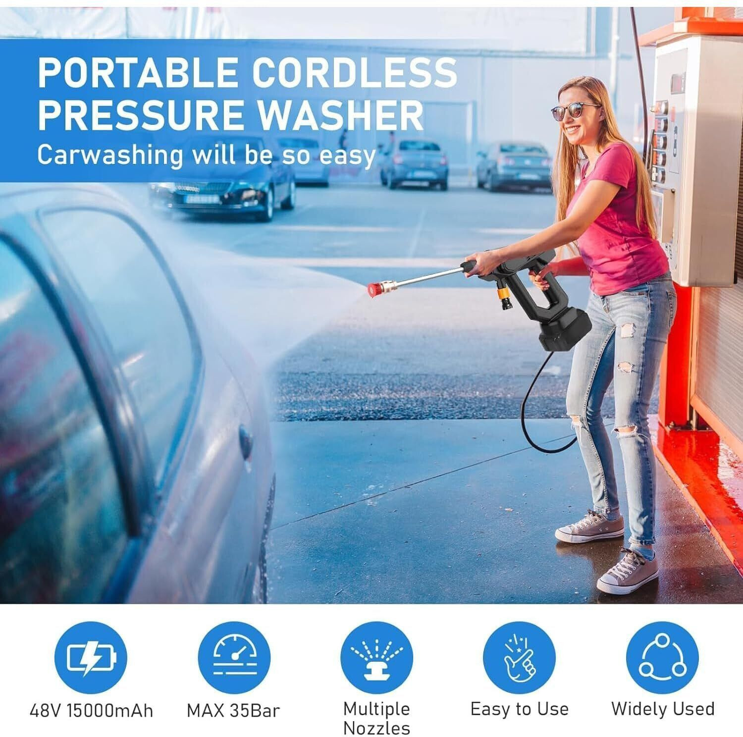 Image of Rlstore Electric Water Portable Highspread Water Gun MultiPurpose Pressure Washer Pressure Washer