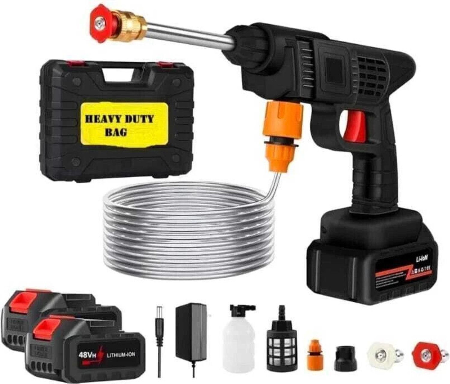 Image of TEXUM BPW Cyan New Wireless 1800 Watt , 60 Bar Rechargeable Battery Pressure Washer