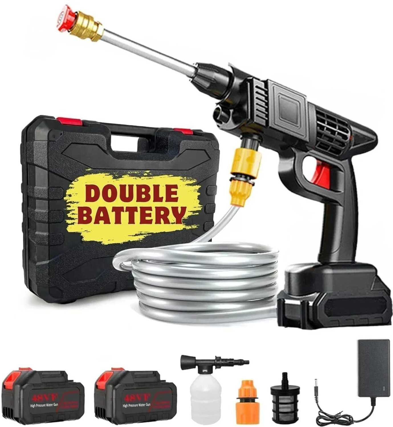 Image of Rlstore Rechargeable Electric High Pressure Water Spray Gun with 24V 2* Battery Pressure Washer