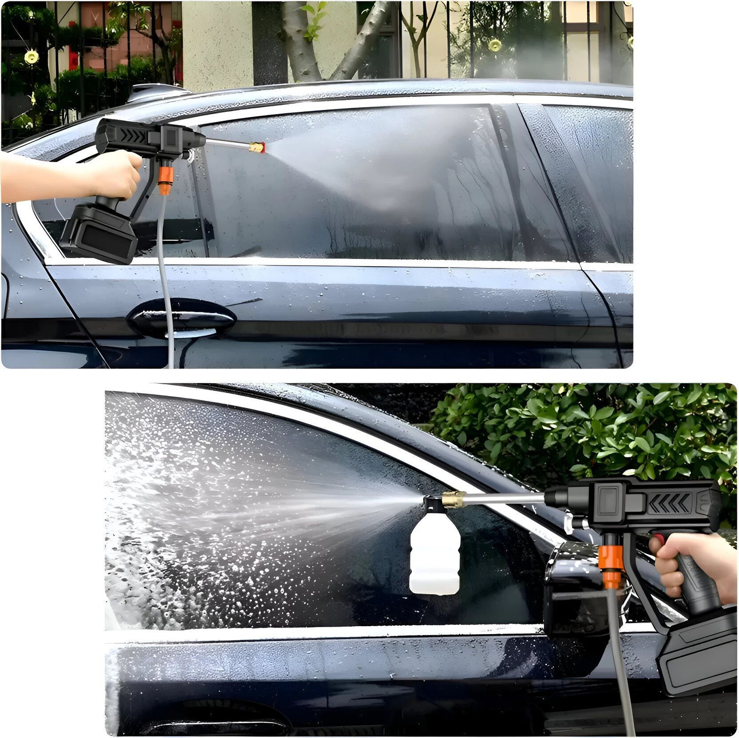 Image of Rlstore Cordless Portable Pressure Washer 48V 12000mAh | Gun with Foam | Double Battery| Pressure Washer