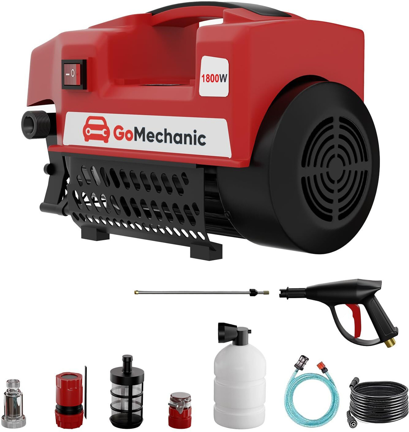 Image of GoMechanic LHPW20 1800 Watts,120 Bars Pressure Washer for Car, Bike & Home Cleaning Pressure Washer