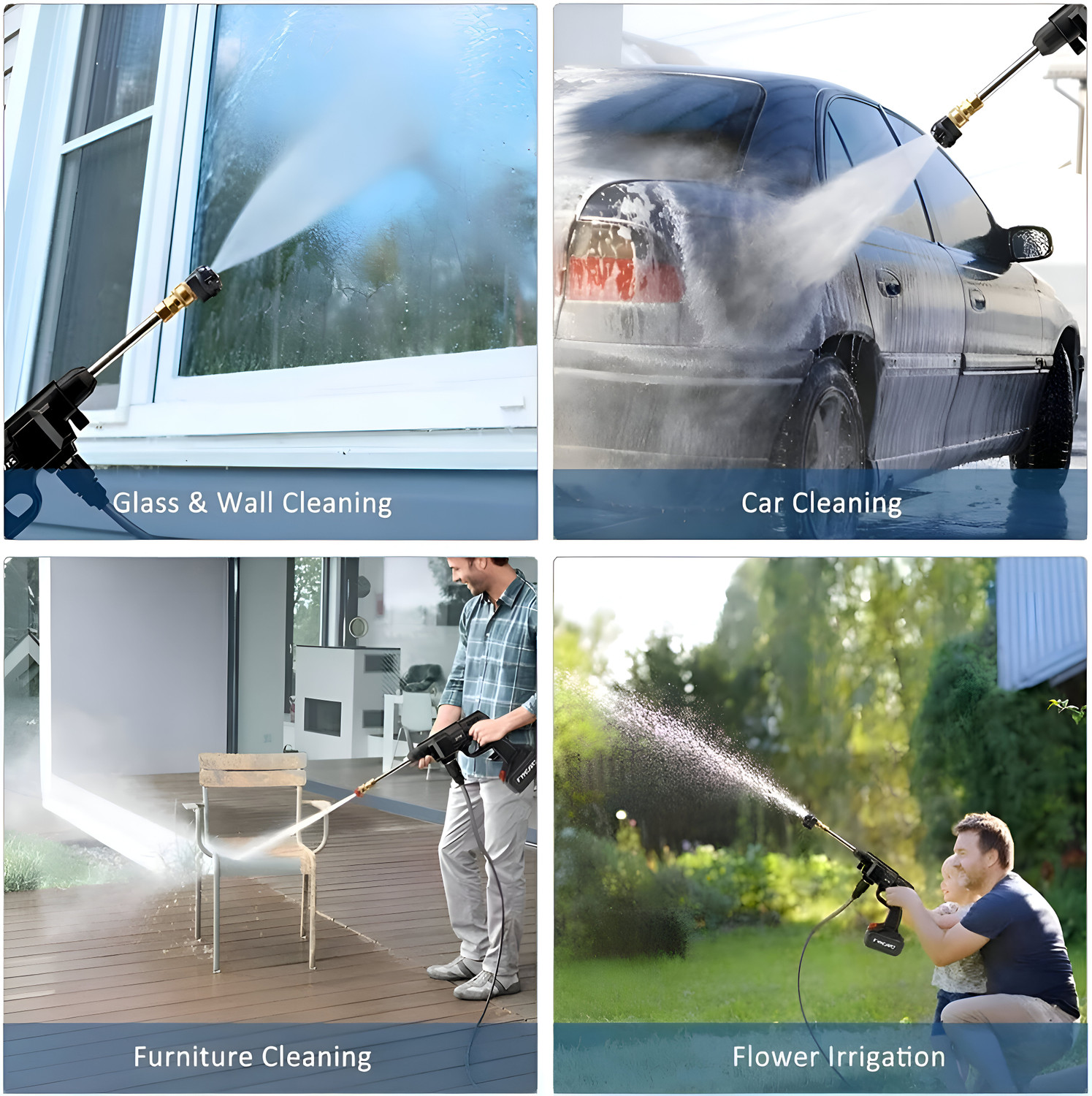Image of Rlstore Single Battery Cordless Handheld Powerful Gun for Car Washing & Multi-Purpose Pressure Washer