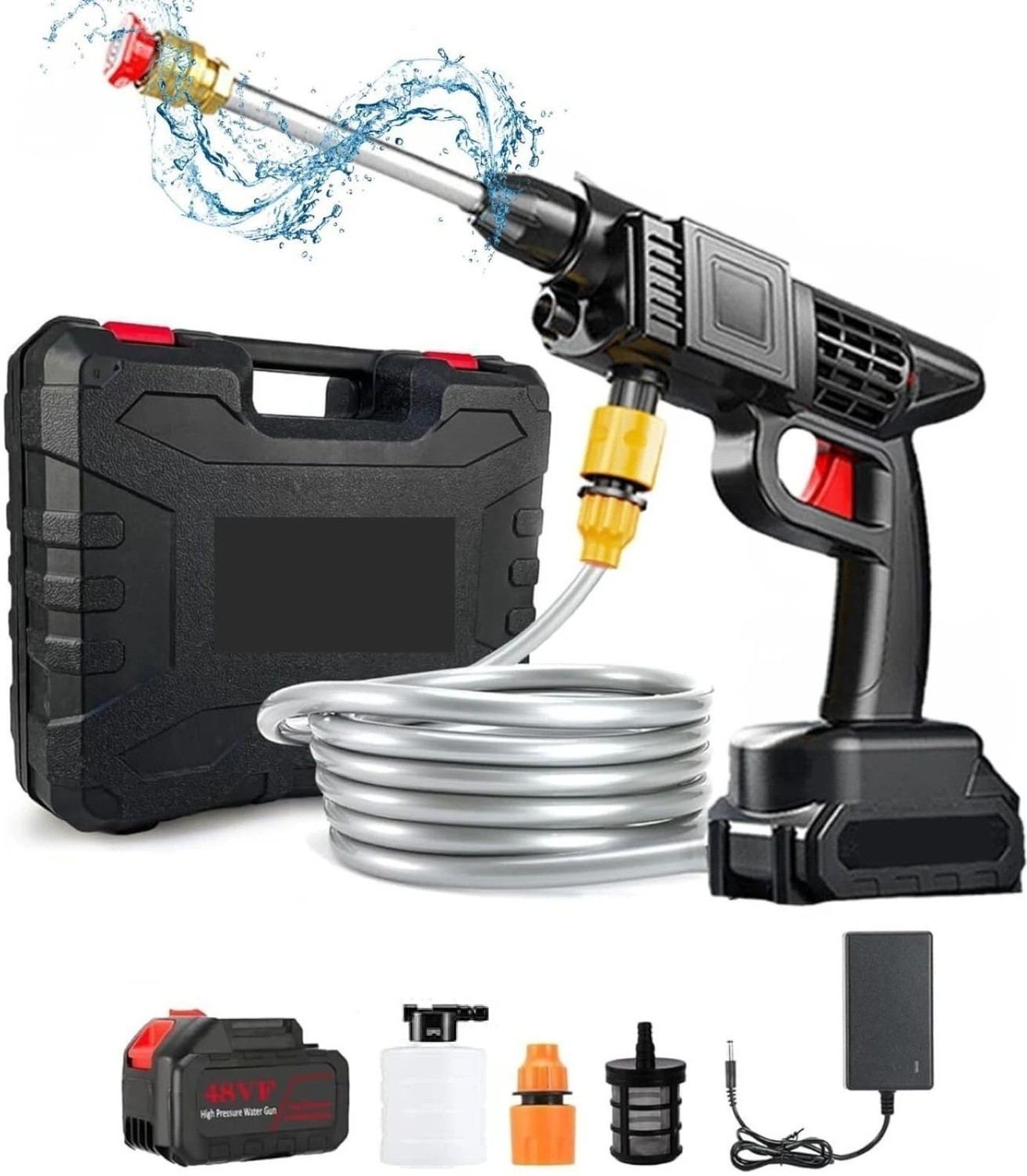 Image of TEXUM BPW Cyan New Wireless 1800 Watt , 60 Bar Rechargeable Battery Pressure Washer