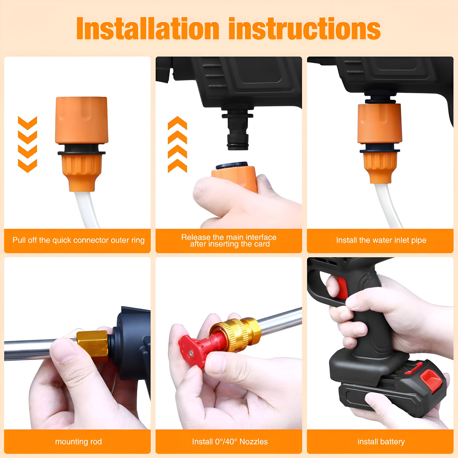 Image of Rlstore Single Battery Cordless Handheld Powerful Gun for Car Washing & Multi-Purpose Pressure Washer