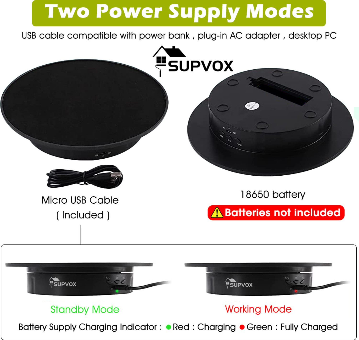 Image of PALAY Electric Rotating Display Stand, USB Charge 360 Degree Rotating Tur Card Display Stand (20.2 cm Wide)