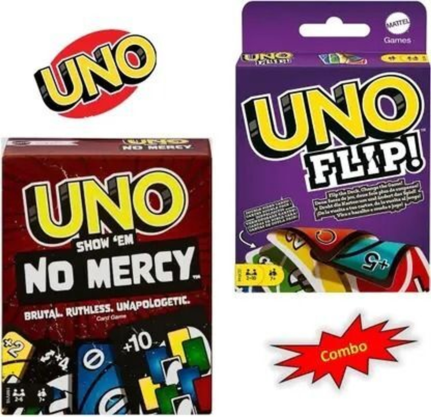 Zokio UNO FLIP +UNO No Mercy Cards Game COMBO PK - Image 1