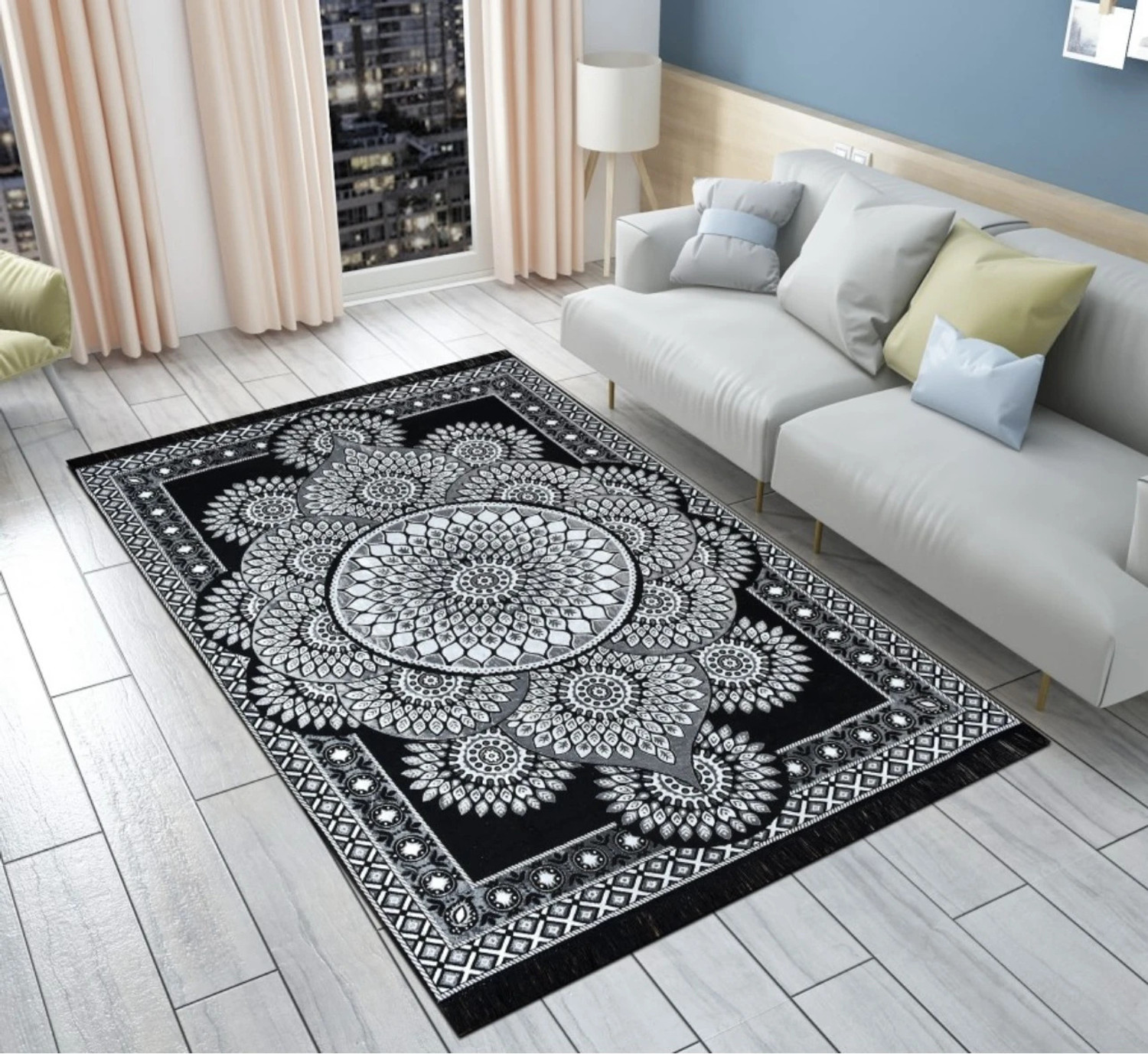 Image of THE FRESH LIVERY 137 cm X 200 cm Cotton Carpet (Rectangle, Multicolor)