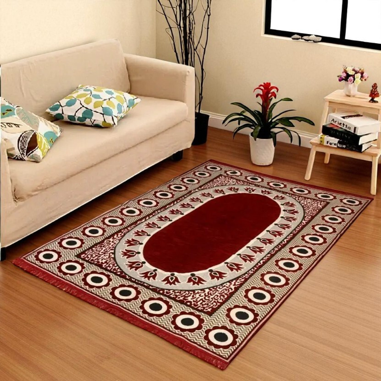 Image of THE FRESH LIVERY 137 cm X 200 cm Cotton Carpet (Rectangle, Multicolor)