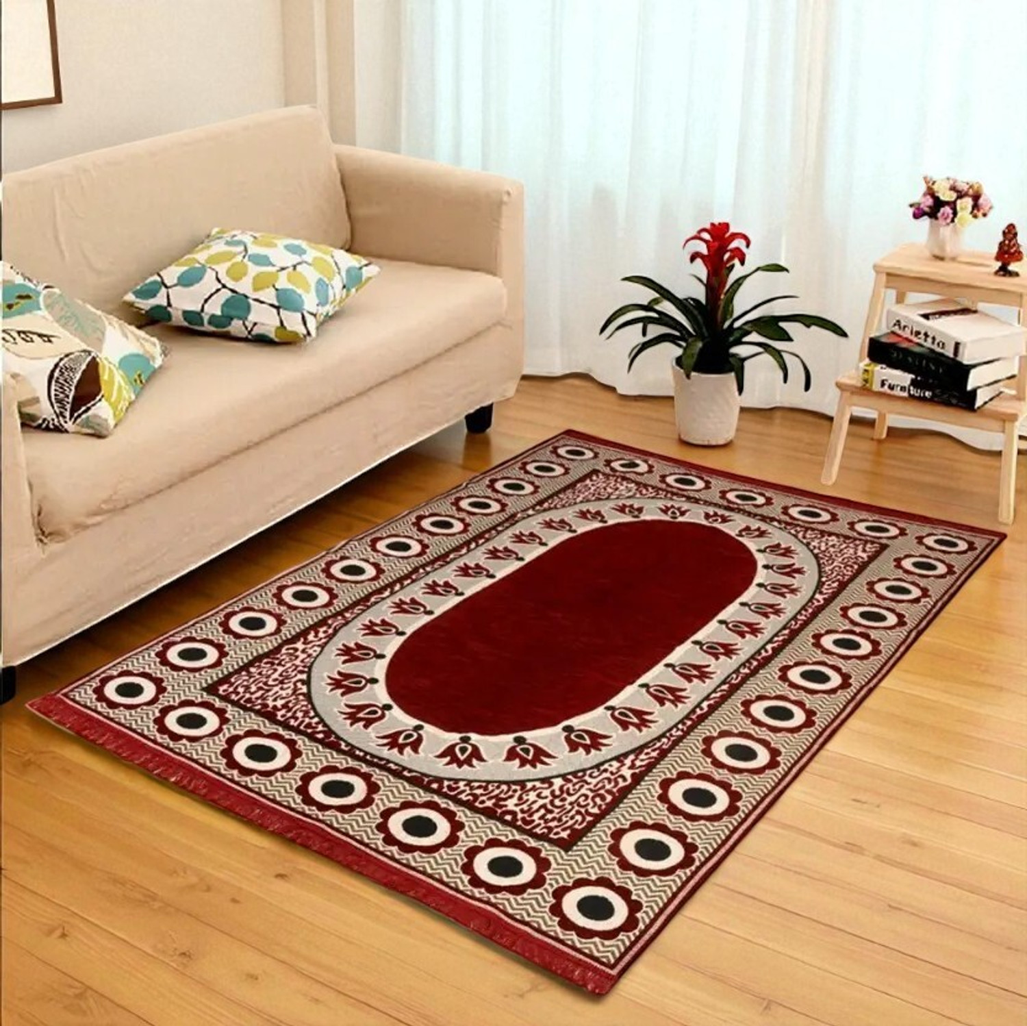 Image of THE FRESH LIVERY 137 cm X 200 cm Cotton Carpet (Rectangle, Multicolor)