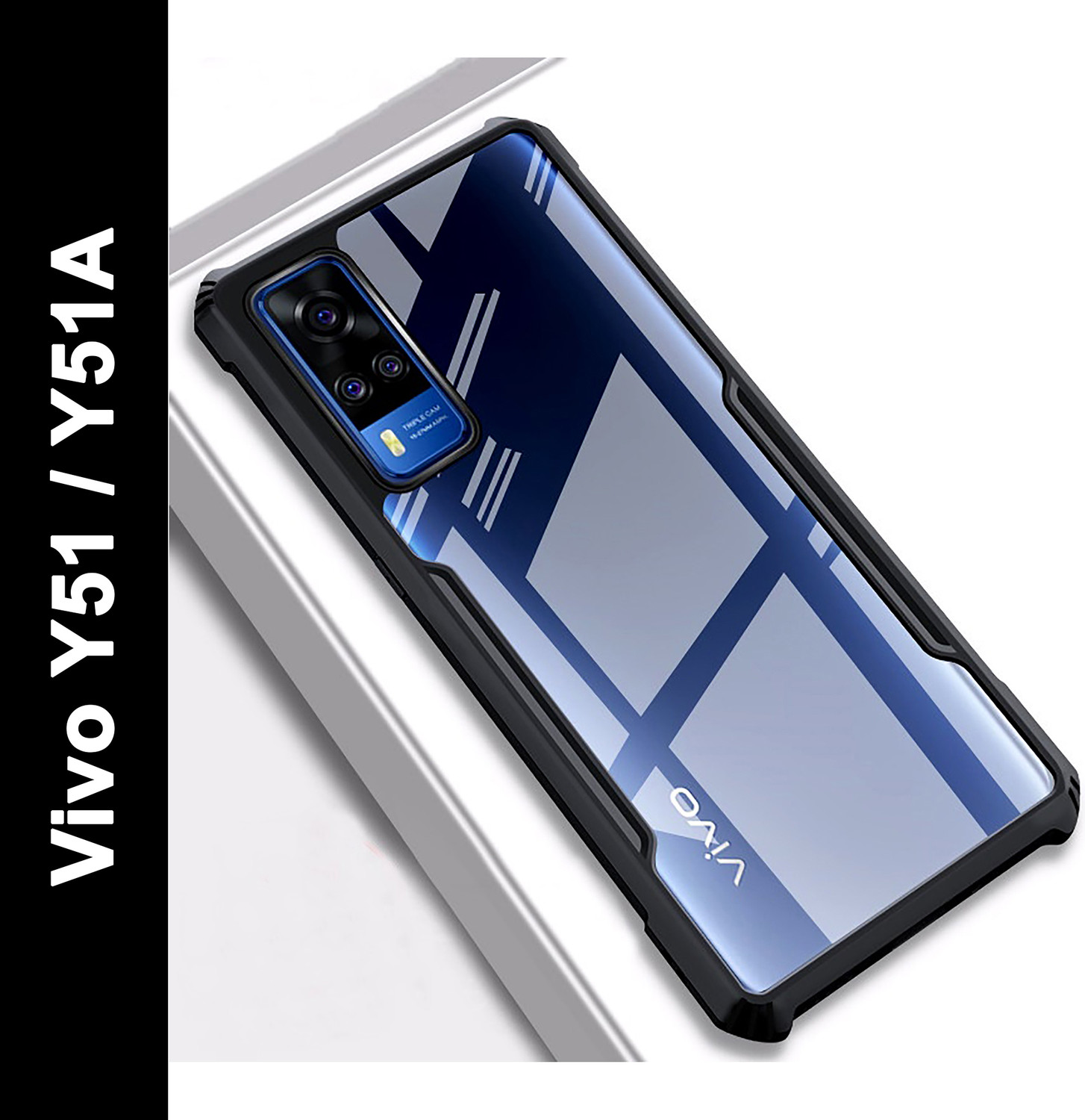 Image of AmericHome Back Cover for Vivo Y51 2020, Vivo Y31 (2021), Vivo Y51A, Vivo Y51s (Black, Dual Protection, Pack of: 1)
