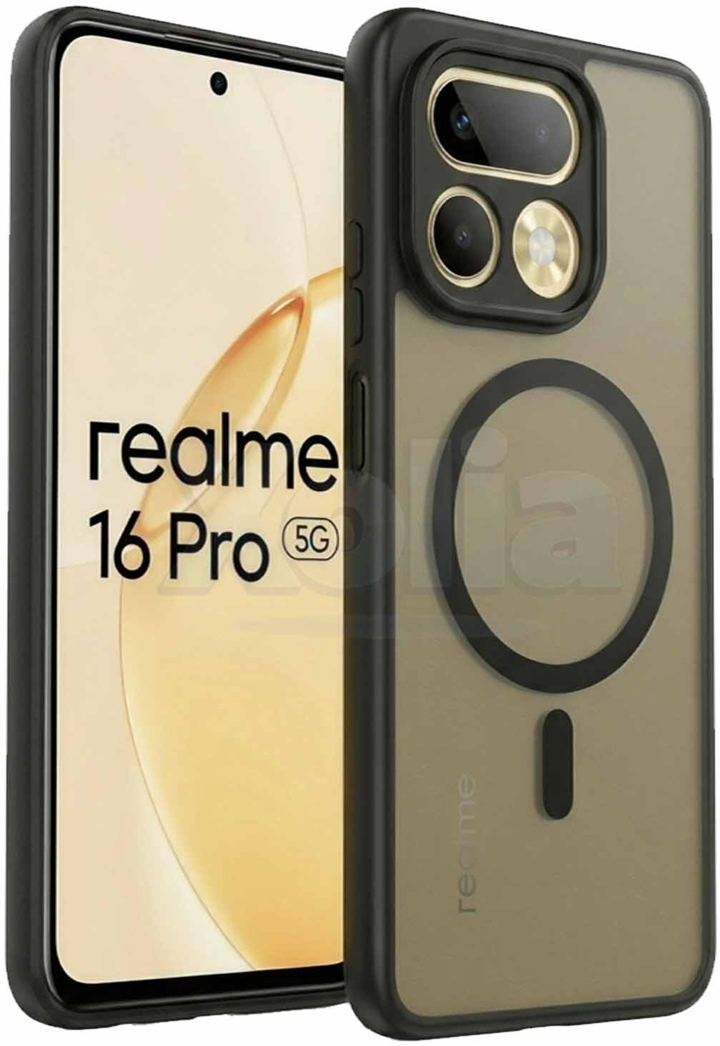 Image of ONCRAVES Back Cover for Realme 16 Pro Plus 5G | Matte (Black, Transparent, Matte Finish, Plastic, Pack of: 1)
