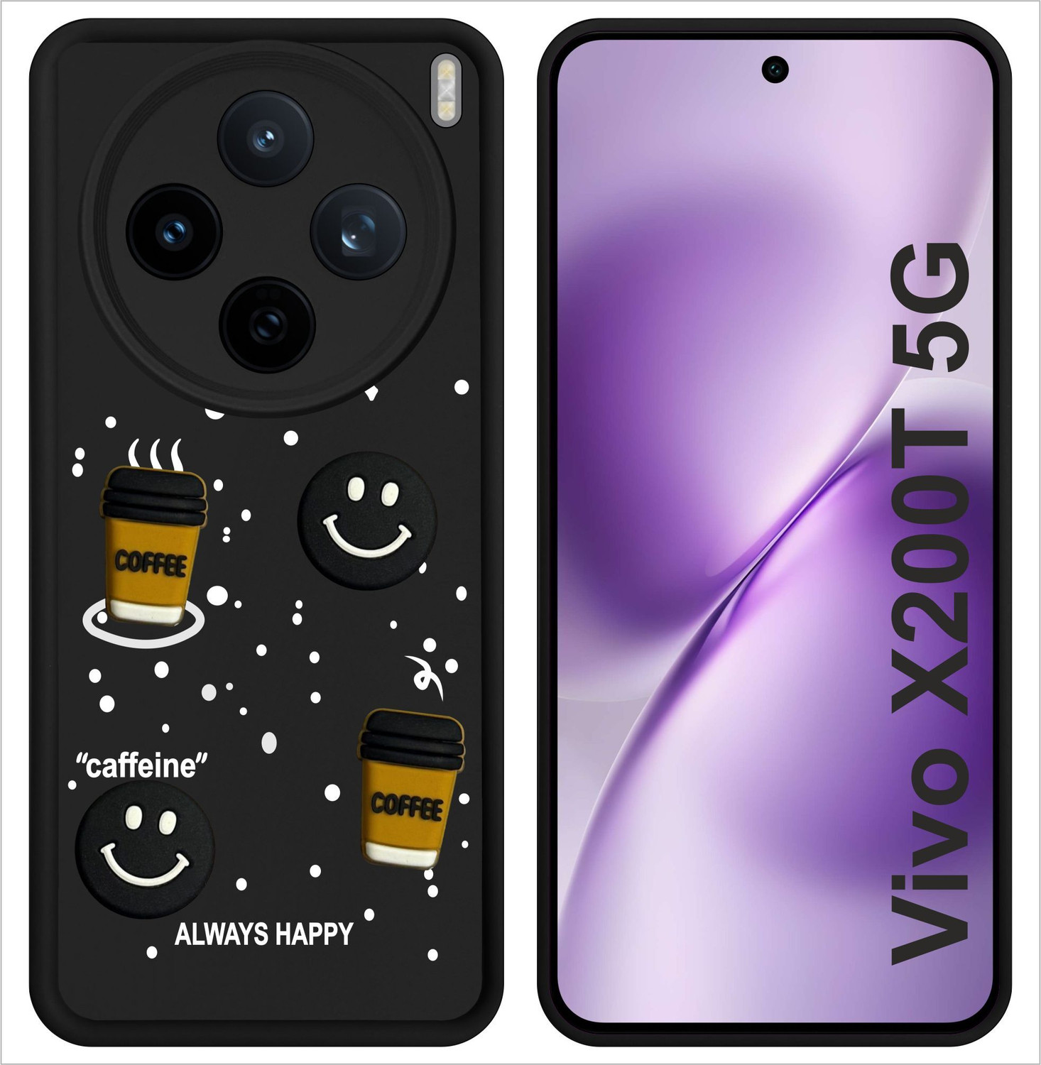 Image of SBMS Back Cover for Vivo X200T 5G (Black, Shock Proof, Silicon, Pack of: 1)