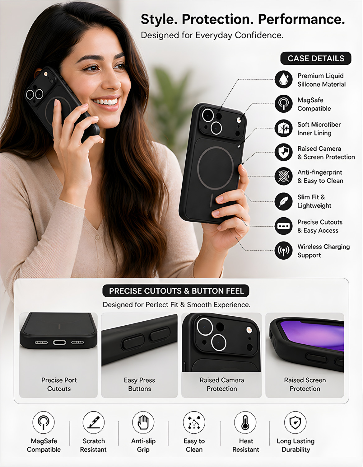 Image of METOO Back Cover for Apple iPhone 15 Plus, Iphone 15 Plus Premium Case, Apple iPhone 15 Plus (Black, Camera Bump Protector, Thermoplastic Polyurethane, Pack of: 1)