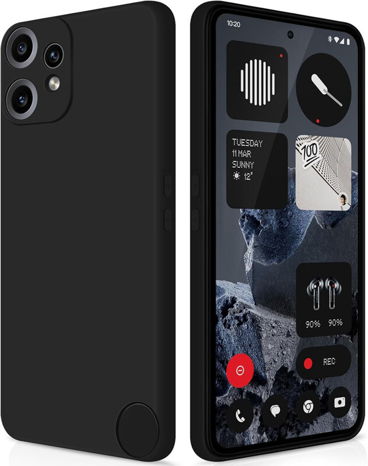 Image of Rugraj Back Cover for CMF by Nothing Phone 2 Pro (Black, Grip Case, Silicon, Pack of: 1)