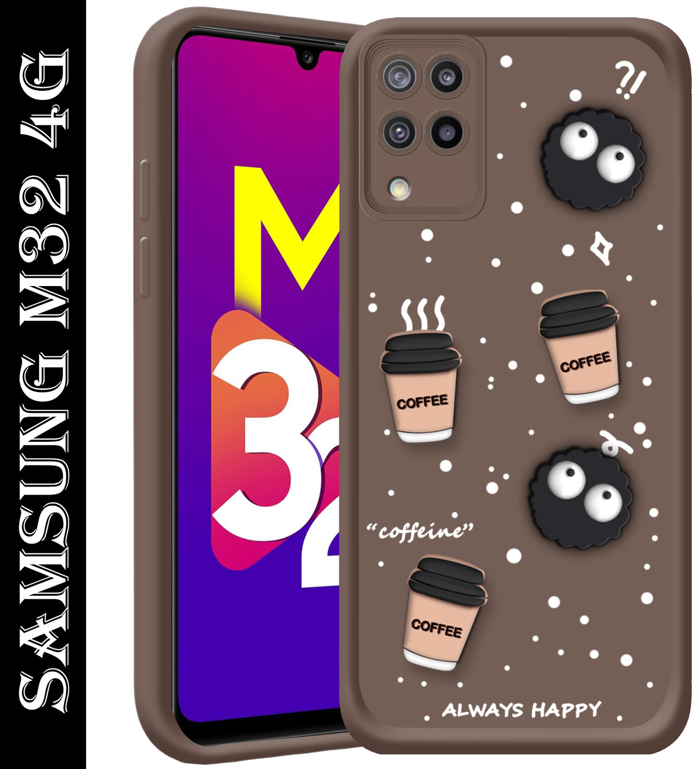 Image of AMEYAA Back Cover for Samsung Galaxy A22 4G, Samsung Galaxy M32 4G Premium TPU Silicone 360 Degree (Black, Shock Proof, Silicon, Pack of: 1)