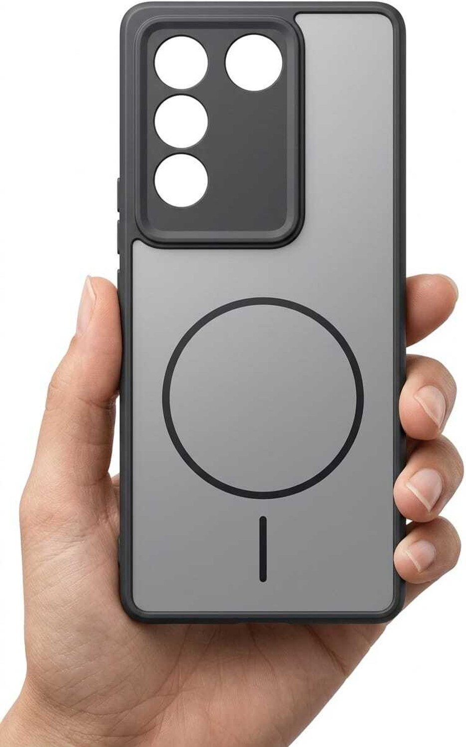Image of RR ENTERPRISE Back Cover for VIVO V27 (Black, 3D Case, Polycarbonate)