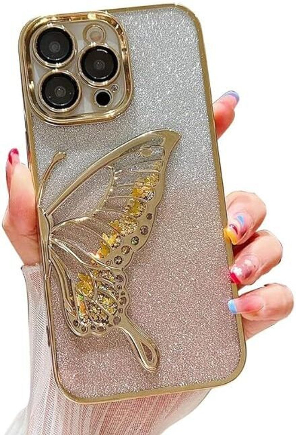 Image of AmericHome Back Cover for Iphone 15 pro max (Gold, Pack of: 1)