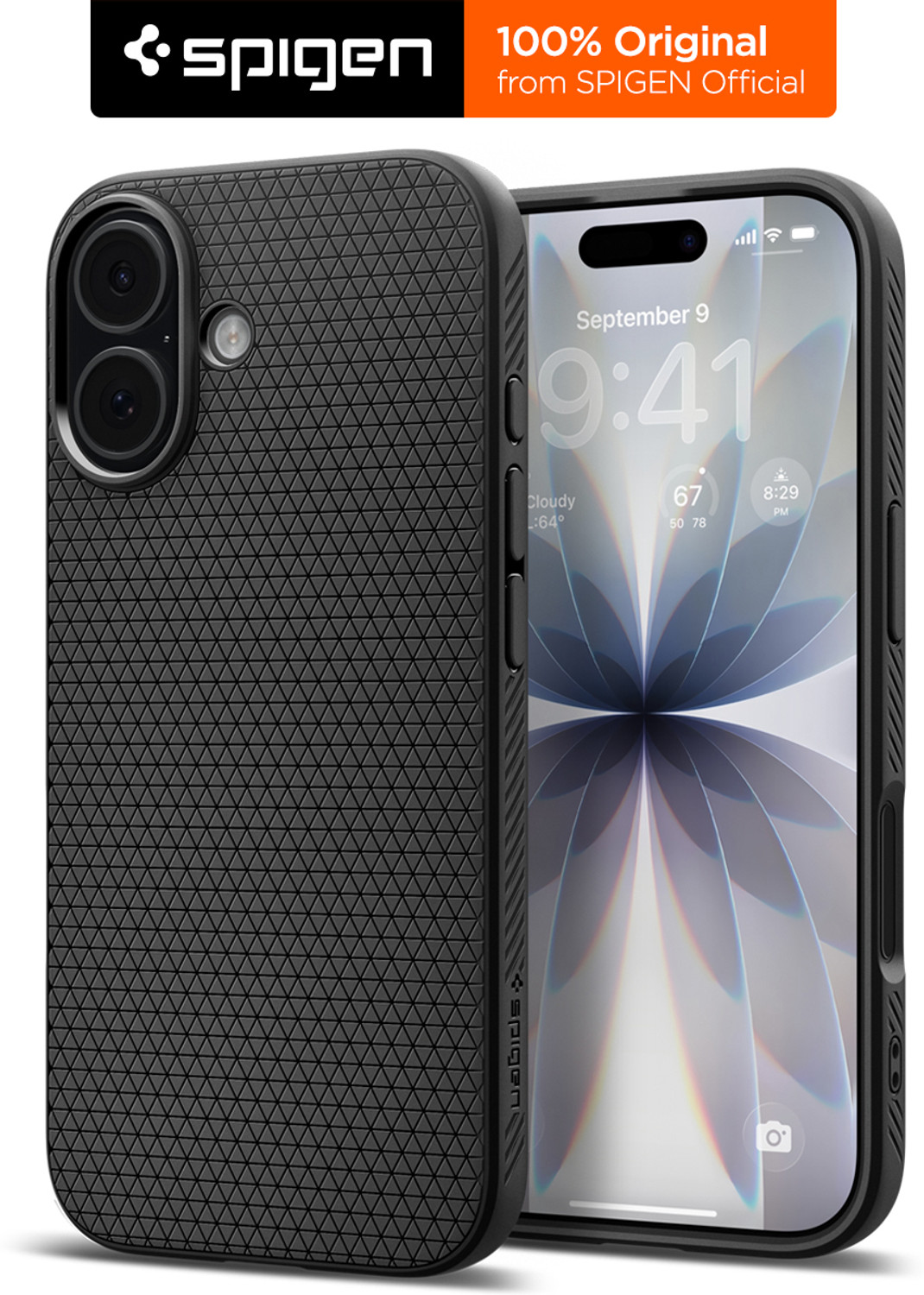 Spigen Liquid Air Back Cover for iPhone 17 Black - Image 1