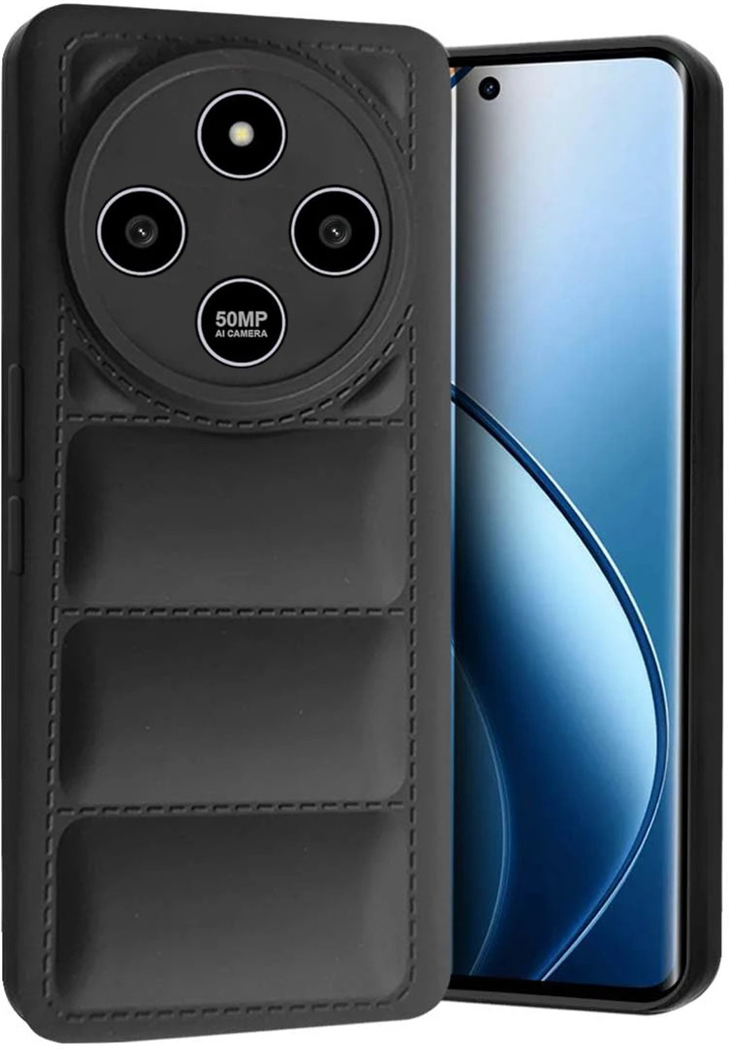 Image of HUPSHY Back Cover for REDMI A4 5G (Black, Flexible, Silicon, Pack of: 1)