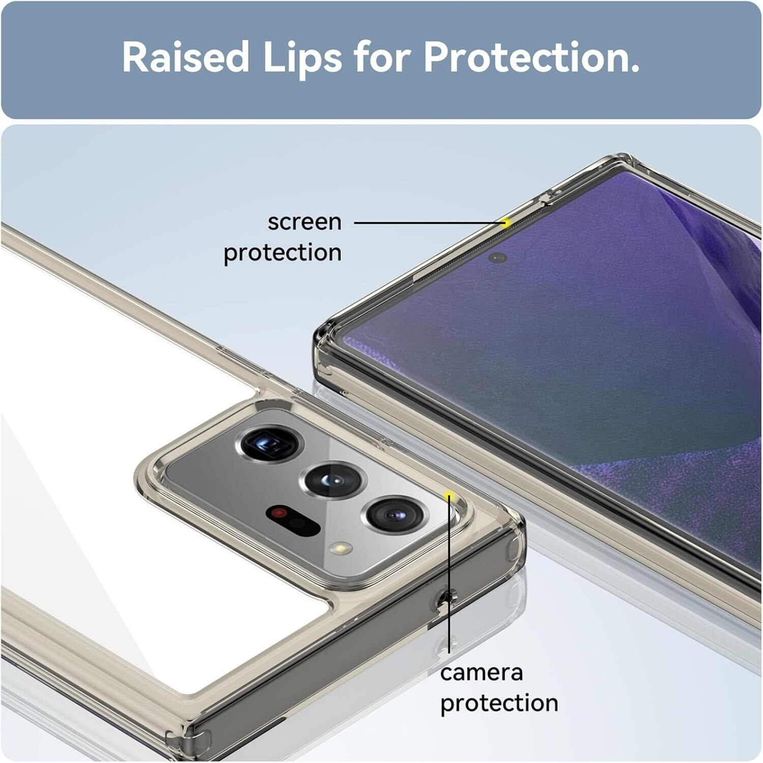 Image of Lustree Back Cover for Samsung Galaxy Note 20 Ultra (Grey, Shock Proof, Silicon, Pack of: 1)