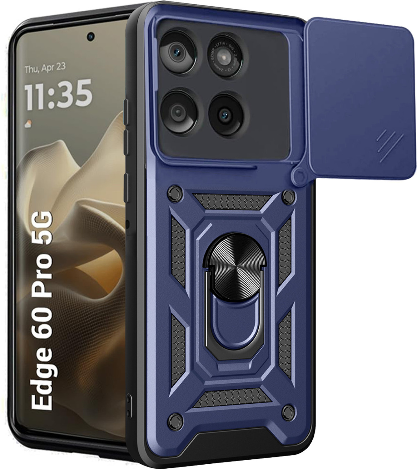 Image of V-TAN Back Cover for Motorola Edge 60 pro (Blue, Shock Proof, Thermoplastic Polyurethane, Pack of: 1)