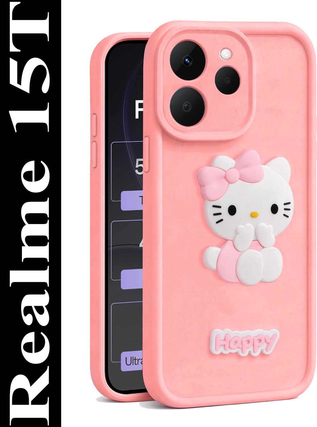 Image of Luxecase Back Cover for realme 15T 5G (Pink, Flexible, Silicon, Pack of: 1)