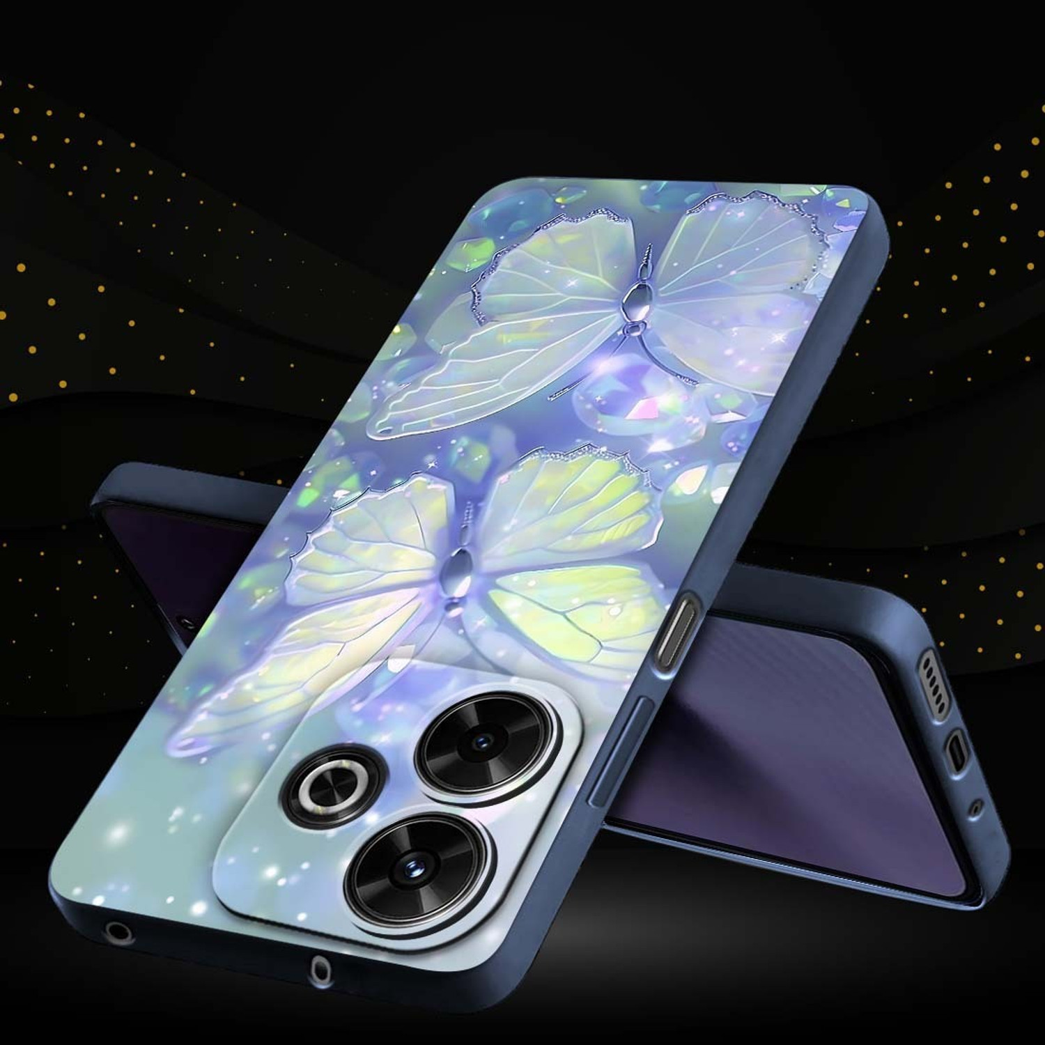Image of Fashionury LUXE Back Cover for POCO M6 Plus 5G (Multicolor, Grip Case, Rubber, Pack of: 1)