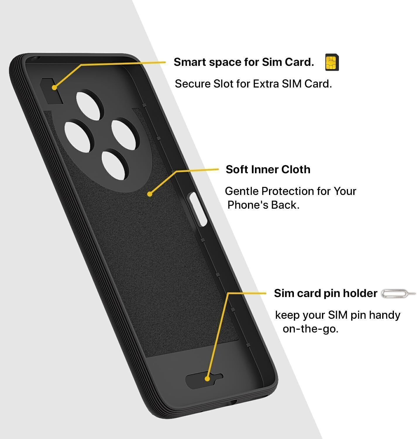 Image of HUPSHY Back Cover for REDMI A4 5G (Black, Flexible, Silicon, Pack of: 1)