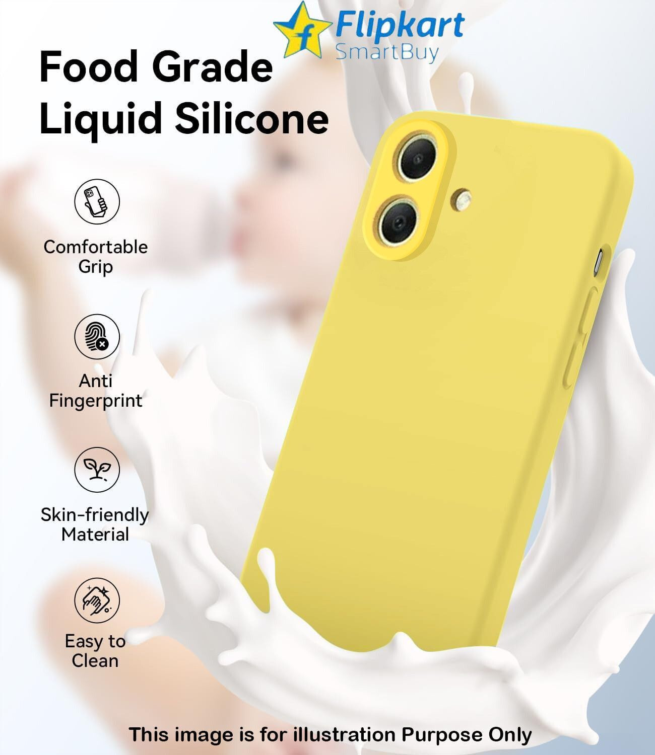 Image of Flipkart SmartBuy Back Cover for vivo T4 Pro 5G (Yellow, Flexible, Silicon, Pack of: 1)
