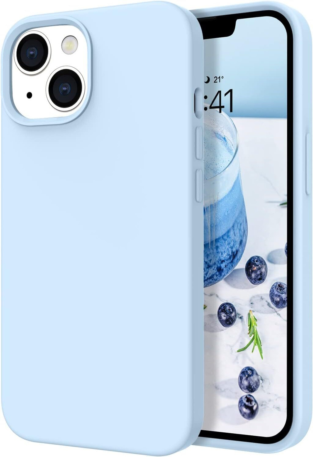 Image of Caseex Back Cover for Apple iPhone 14 Plus (Blue, Grip Case, Silicon, Pack of: 1)